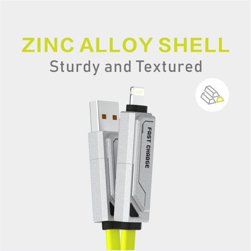 STYLEPIE 240W 4-in-1 Keychain Charging Cable – USB-C, Lightning, Fast Charge & Sync, Zinc Alloy, Travel-Ready